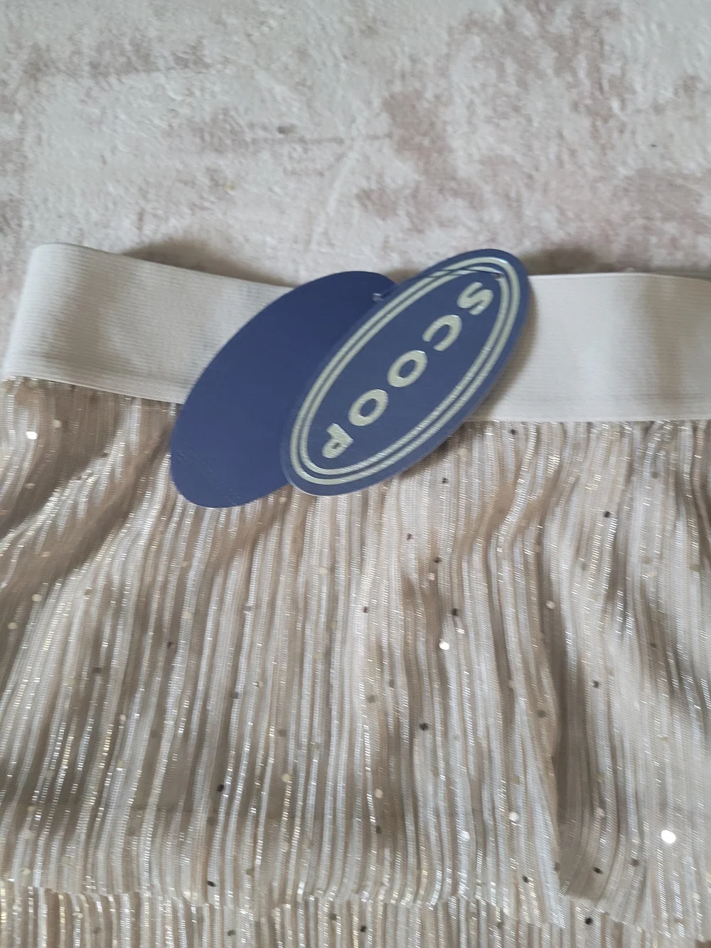 Sequined Tiered Maxi Skirt in Light Beige Balletcore